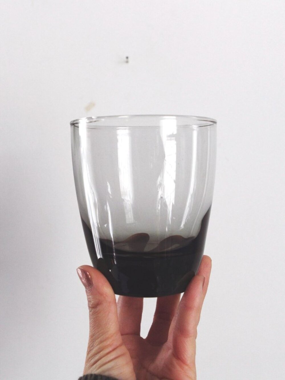 Vintage Tumblers Libbey Classic Smoke Gray Glass 70s Scandinavian Weighted Glass - Picture 4 of 4